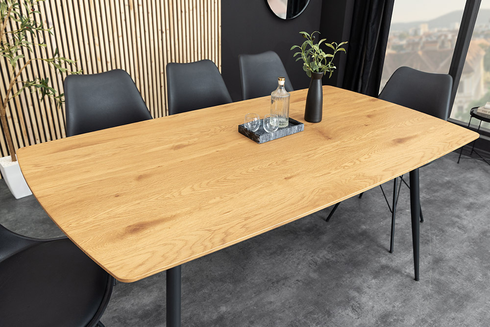 Industrial Esstisch APARTMENT 140cm natur Wildeiche schwarzes Metallgestell