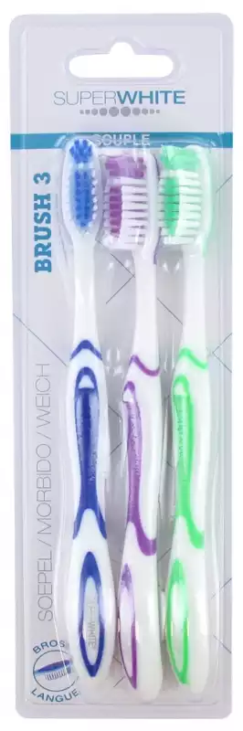 Original Brush 3 Brosses à Dents Souple - 3 Brosses à Dents