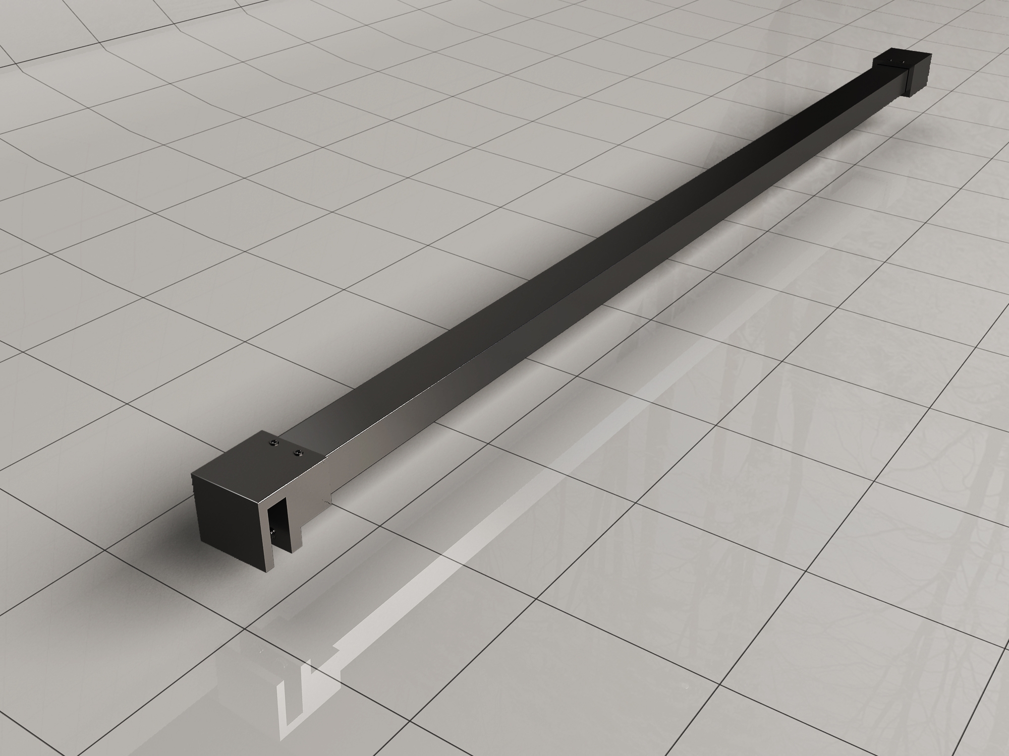 Mueller Slimline inloopdouche 75cm helder anti-kalk inclusief zwart profiel & stang