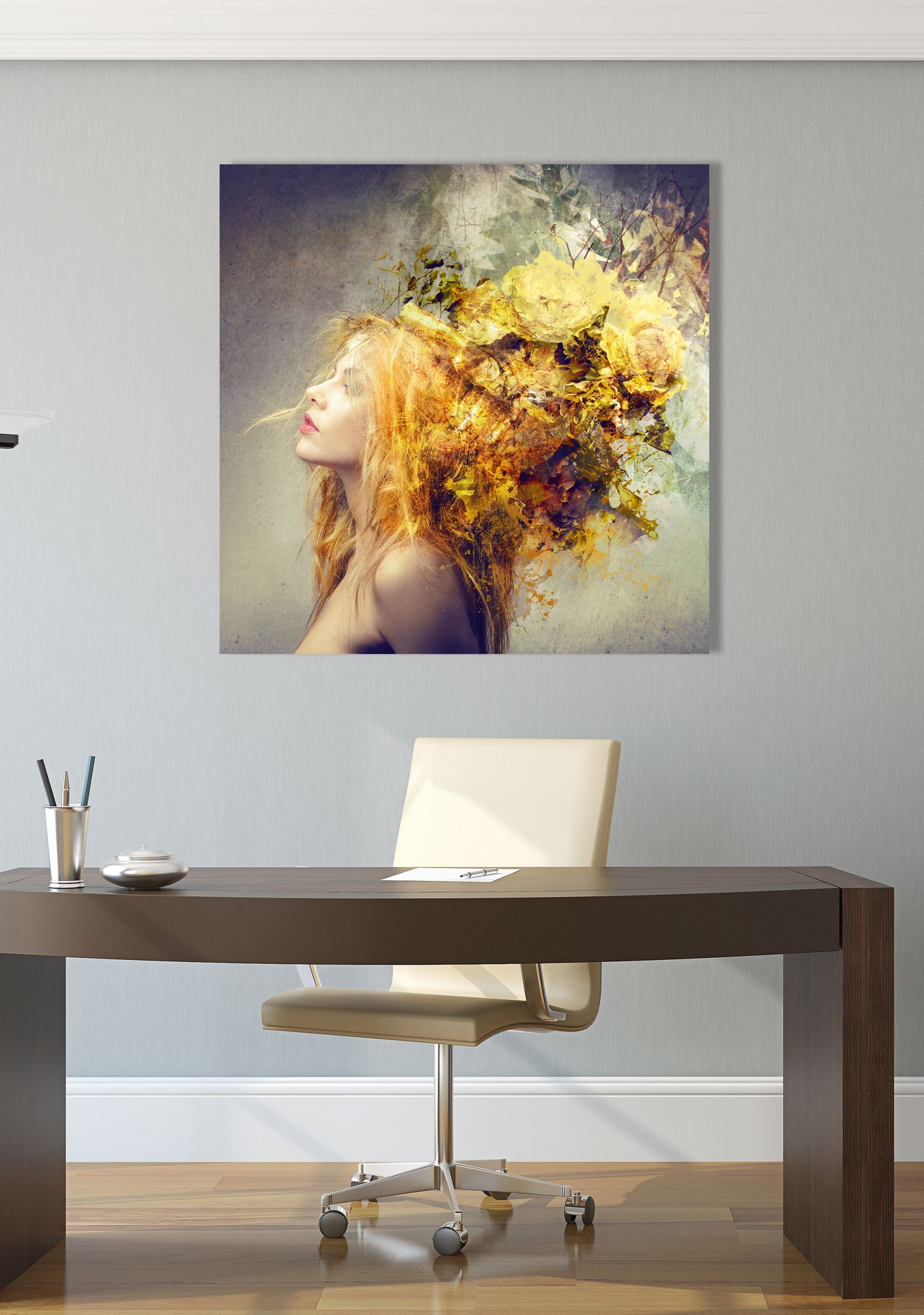 Acrylglasbild GOLDSCHOPF BLUME