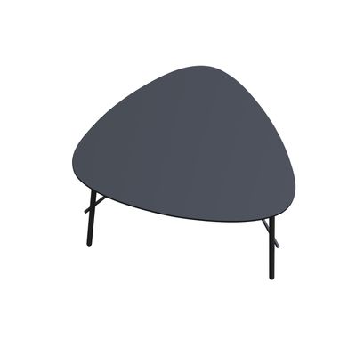 Table basse LAZY - L60,5 x P50 x H45 cm - pieds acier noir - plateau noir