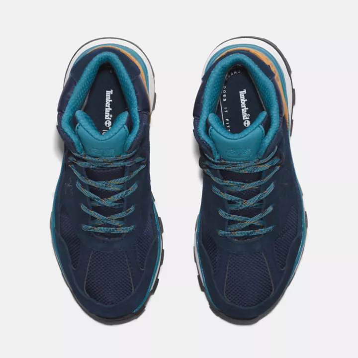 Bota de caminhada impermeável Trail Trekker para crianças na cor azul marinho.