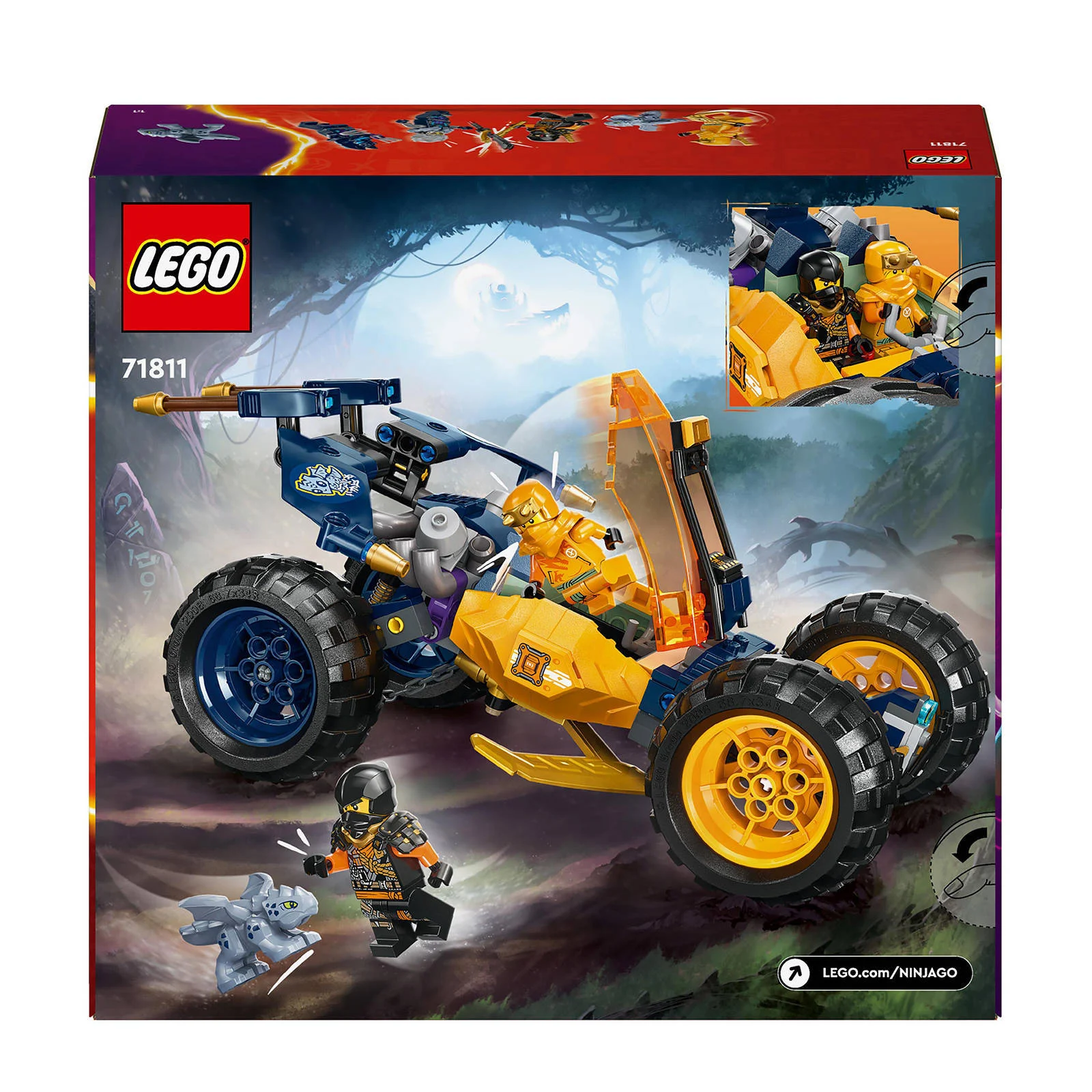 LEGO Arins ninjaterreinbuggy Voertuig en Draken Speelgoed Set voor Kinderen 71811
