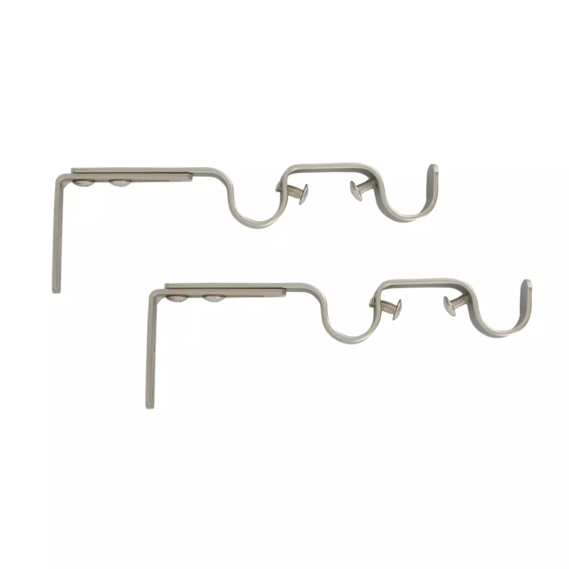 Lot de 2 supports tringles doubles extensibles (L165 - L190/ D20 mm) Jim gouttière Argent