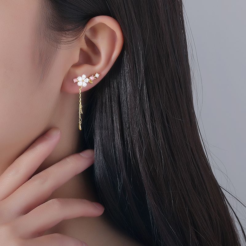 Jamfune - Sakura Sterling Zilveren Manchet Oorbel