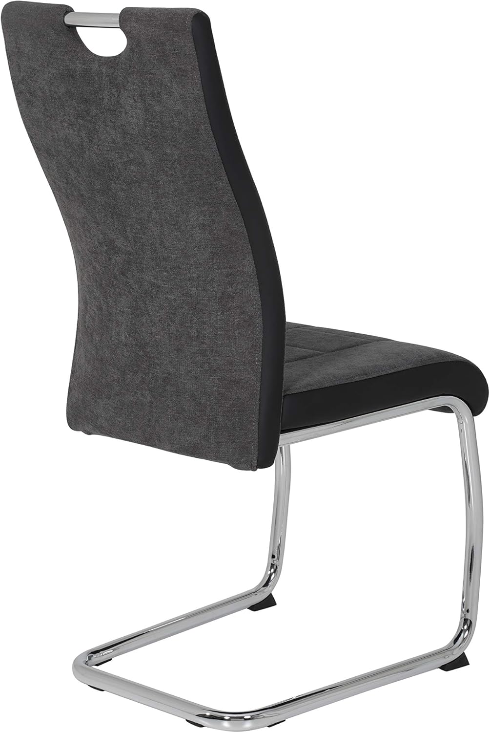 Hela Tische, 5-TLG Essgruppen Alina, Säulentisch Sanremo Eiche 120-180x80cm und 4x Schwingstuhl Anthrazit, Metallgestell Chrom