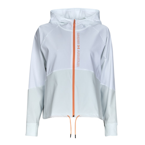 Under Armour - WOVEN FZ JACKET - Blanc / Gris / Orange