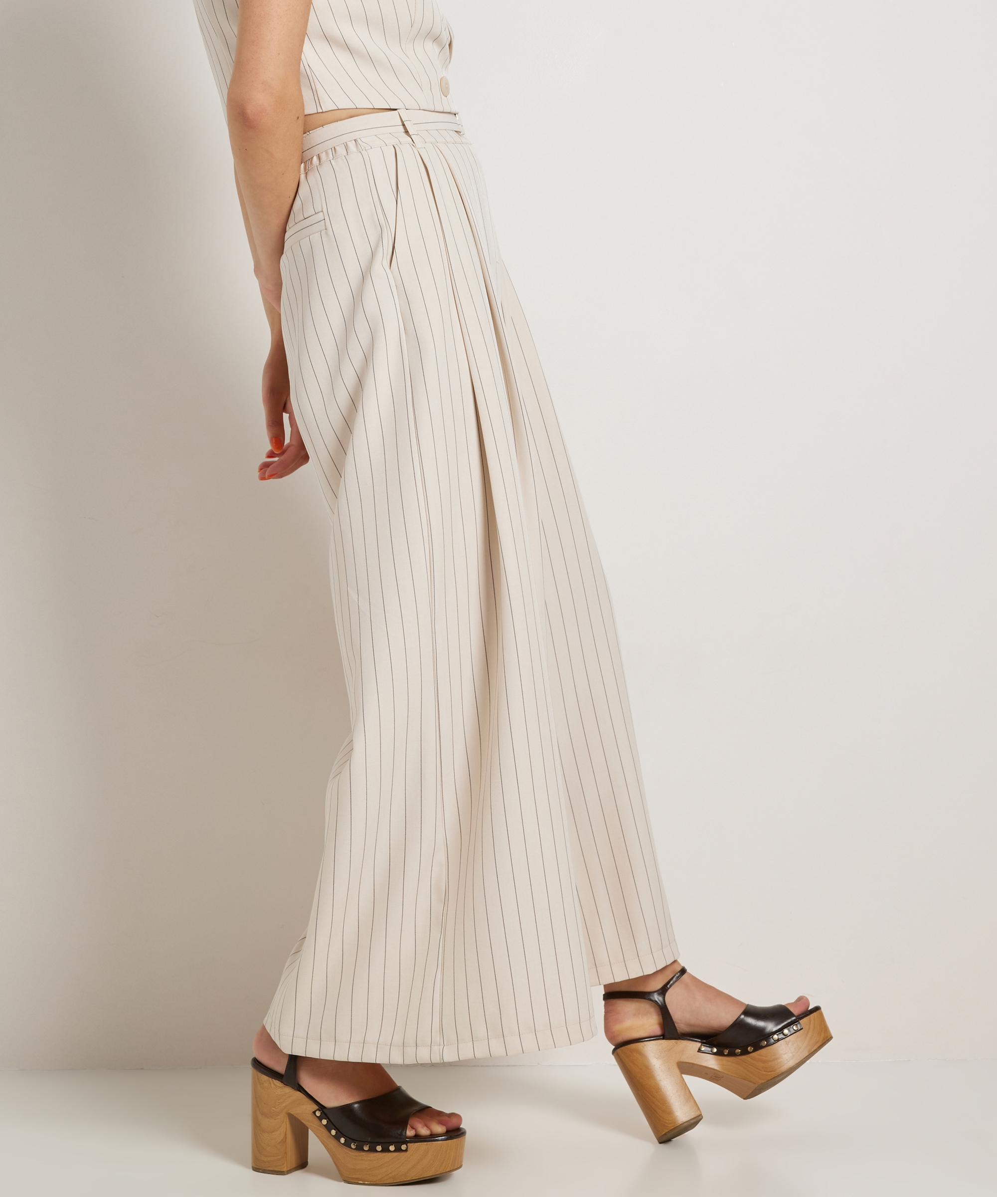 wide fit broek gestreept