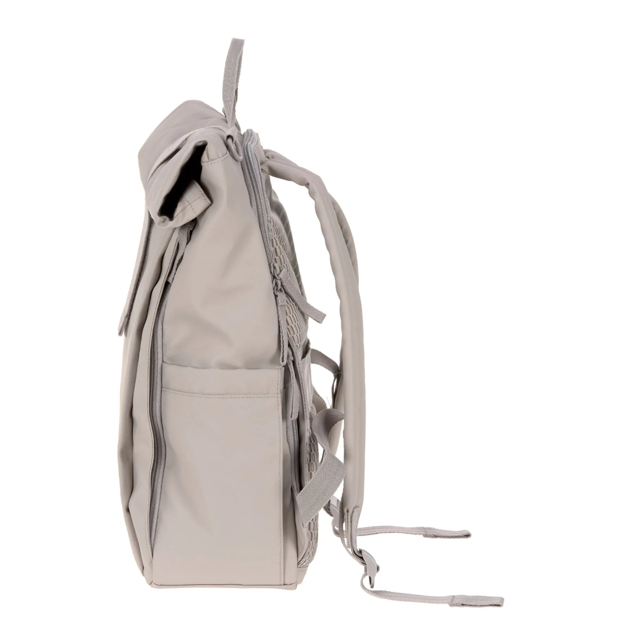 Lassig Sac à Couches à Dos Rolltop - Taupe
