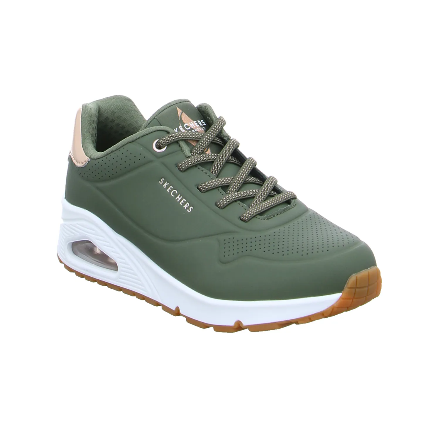 SKECHERS Sneaker Olive Lederimitat