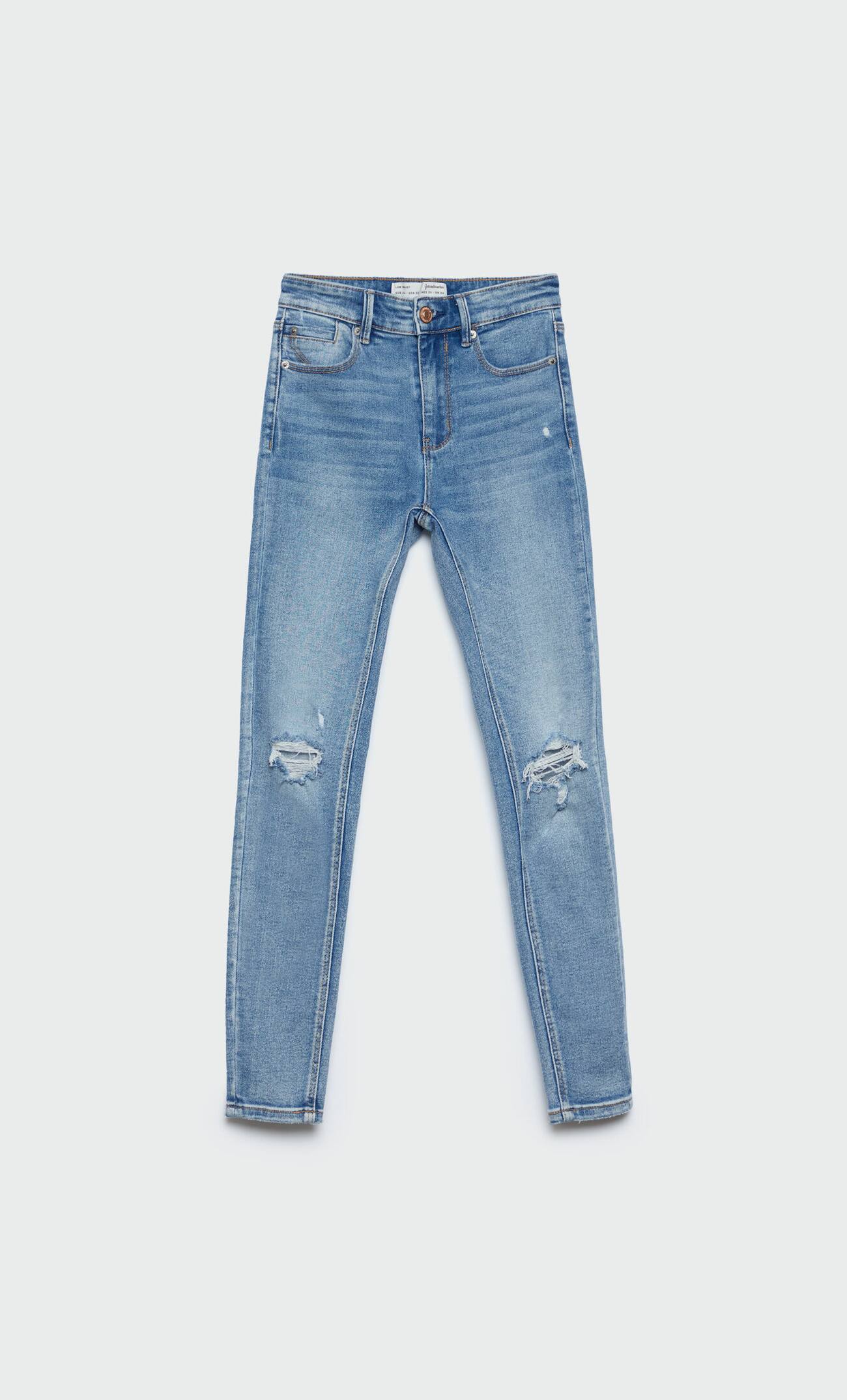 Calça jeans skinny de cintura baixa 1420