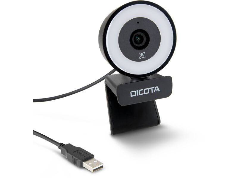 DICOTA Webcam PRO Plus Full HD Hochauflösende Webcam mit integriertem digitalen Doppelmikrofon