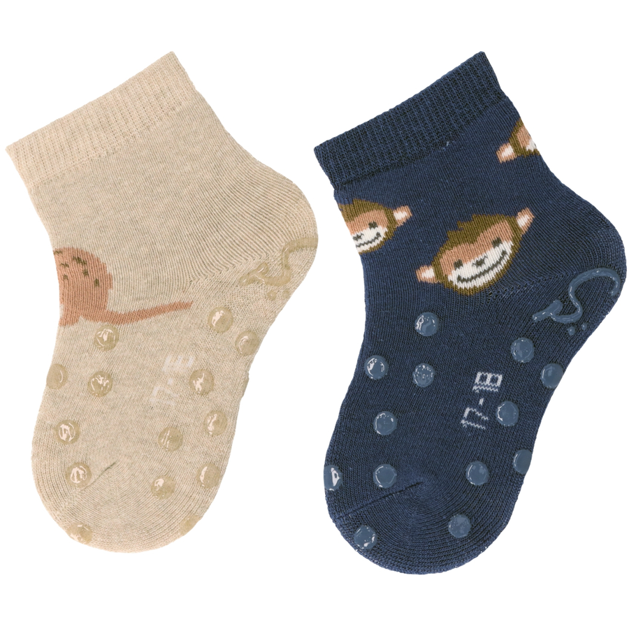 Sterntaler ABS-Krabbelsocken DP Känguru beige mel.