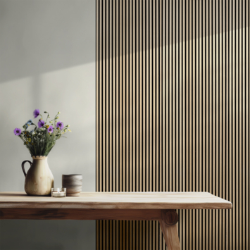 Lattenwand Melbourne 260x52cm licht eiken, dikte 9,7mm