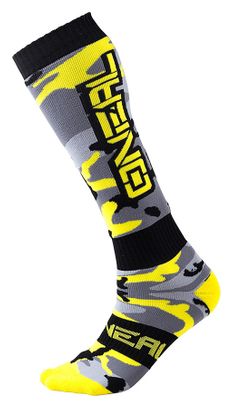 Paire de Chaussettes Hautes O'Neal Pro MX Hunter Hi-Viz Noir / Gris