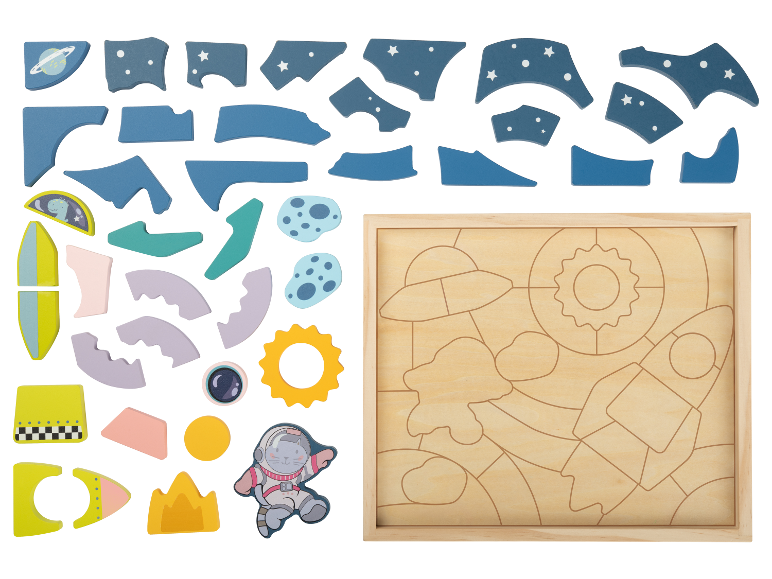 Houten activiteitenbord of puzzel