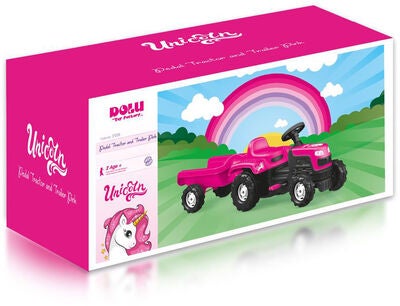 DOLU Trampetraktor med Slep, Rosa