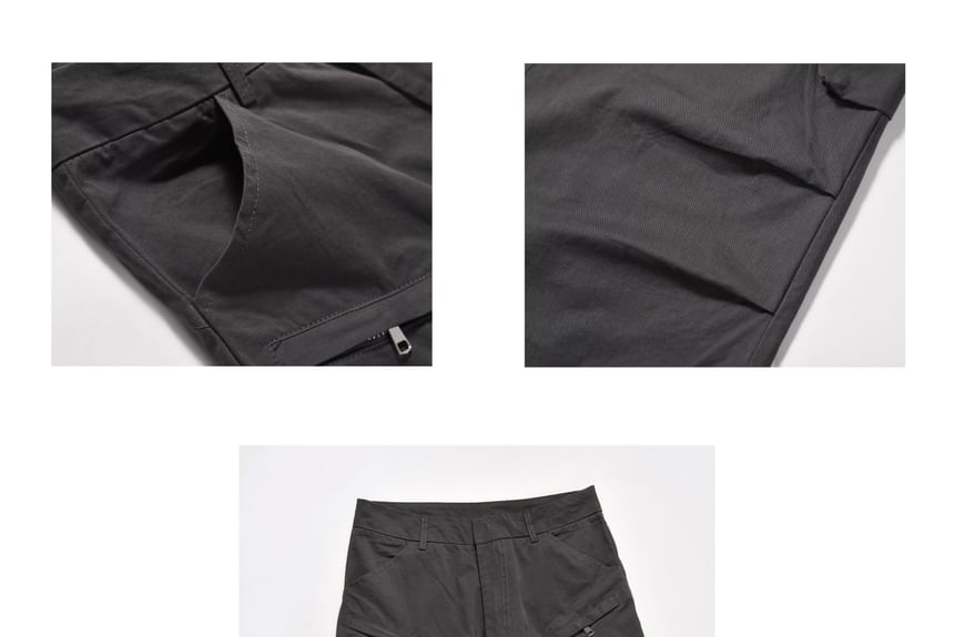 Adotuastic - Cargobroek met wijde pijpen en effen taille