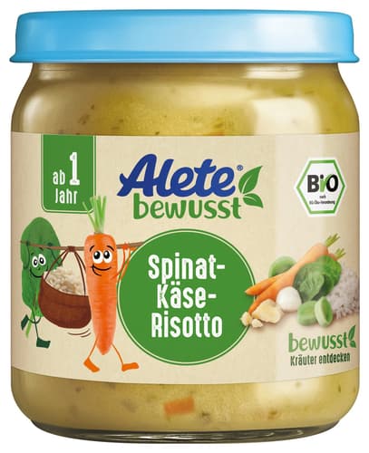 ALETE bewusst BIO Spinat-Käse-Risotto ab 1 Jahr