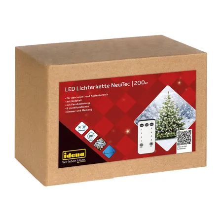 Idena Lichterkette NewTec 200 LEDww/ws 8h Timer