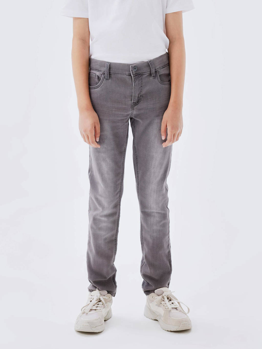 NAME IT slim fit jeans NKMTHEO medium grey denim