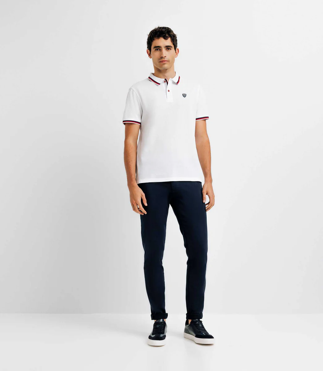 Polo en maille piquée blanc