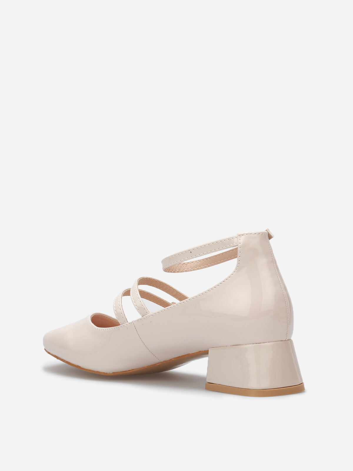 Babies vernies à multiple brides- Beige