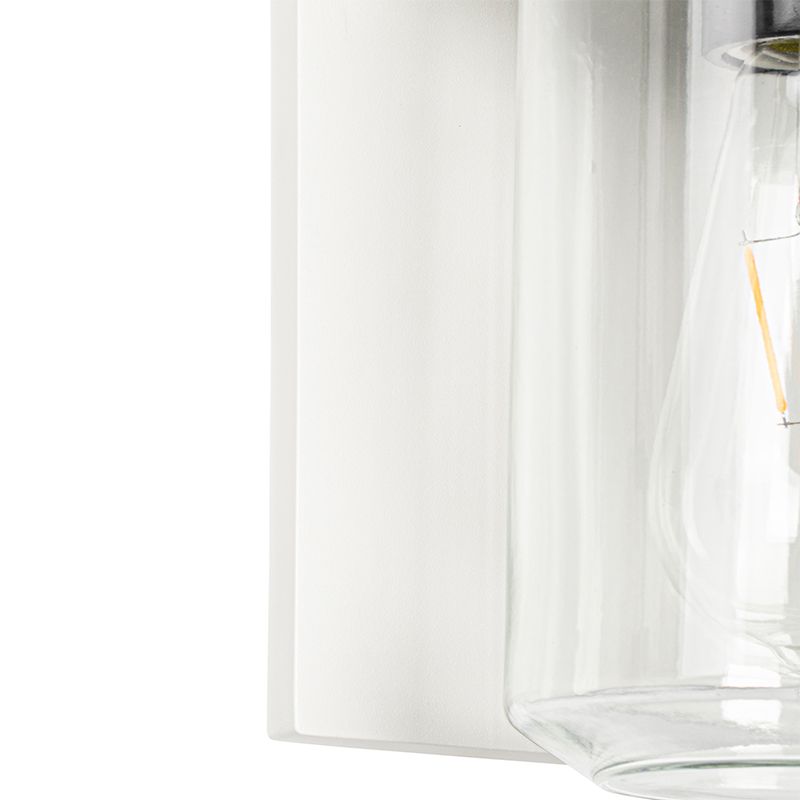 Moderne wandlamp wit met helde glas IP54 - Marshall