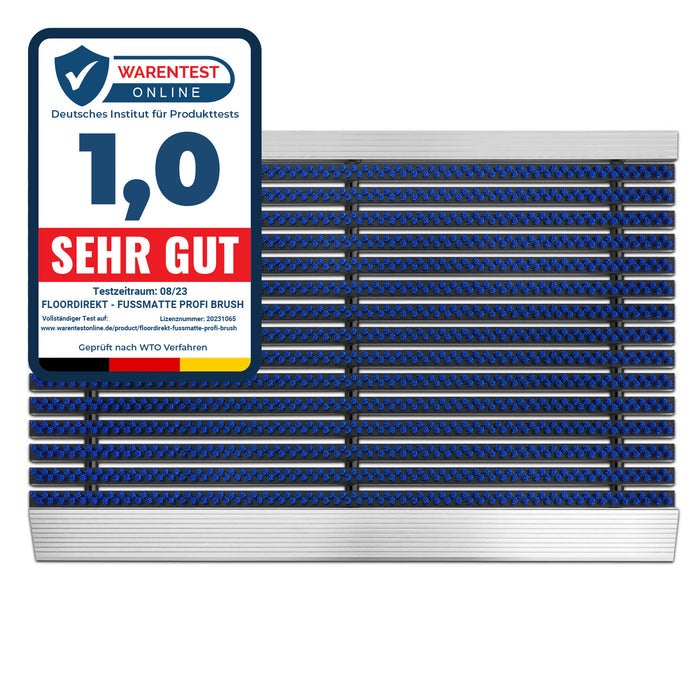Deurmat - Profi Brush - Vuilvangmat met aluminium frame / Blauw 60 x 90 cm
