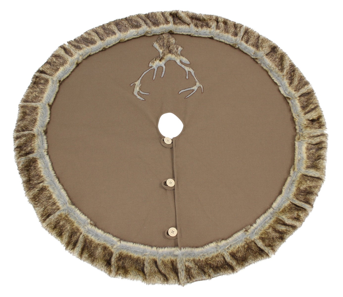 FRANK FLECHTWAREN | Kerstboomrok met hertenmotief, Ø 120 cm, POLYESTER
