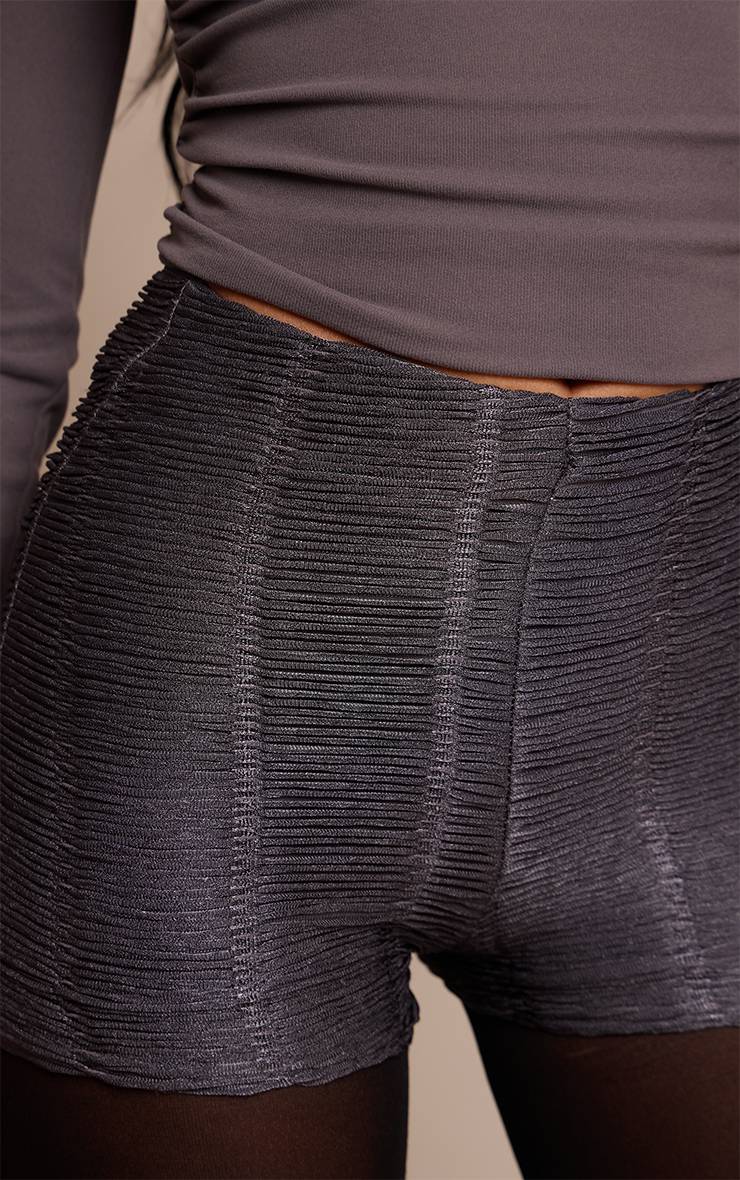 Charbon Short Moulant En Jersey Texturé