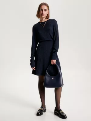 Vestido de malha trançada micro