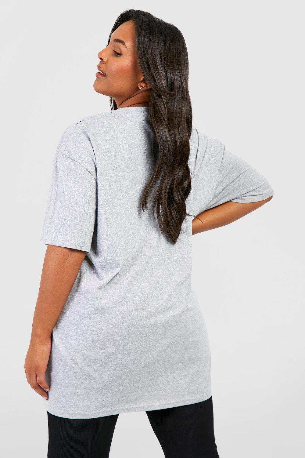 boohoo Grande taille - T-shirt oversize à slogan Brooklyn