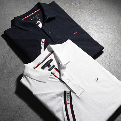 Polo Manches Courtes Cuff Branding 3960 Bleu Marine