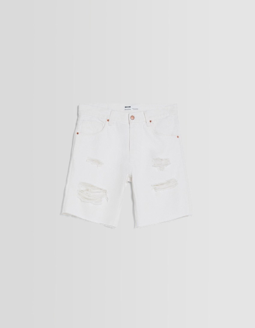 Bermuda jeans rasgada