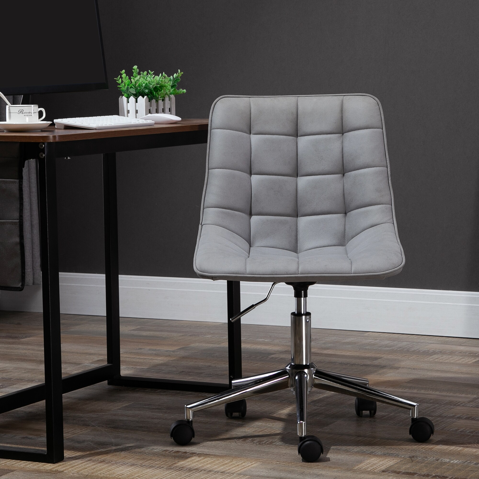 HOMCOM Bürostuhl ergonomisch grau 60 x 60 x 80-90 cm (BxTxH)