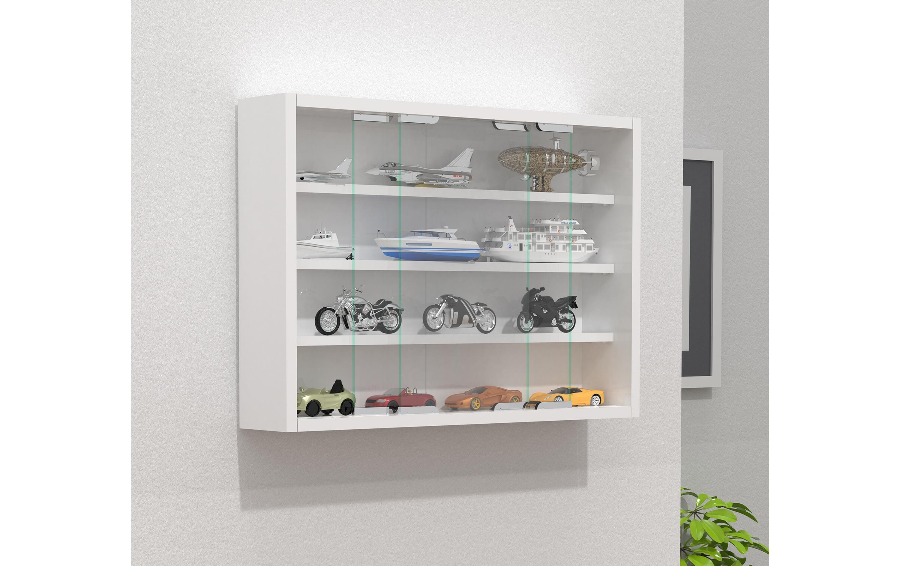 Vitrine Agisa M 57 x 40 cm, WeissHängevitrine für die Wandmontage
