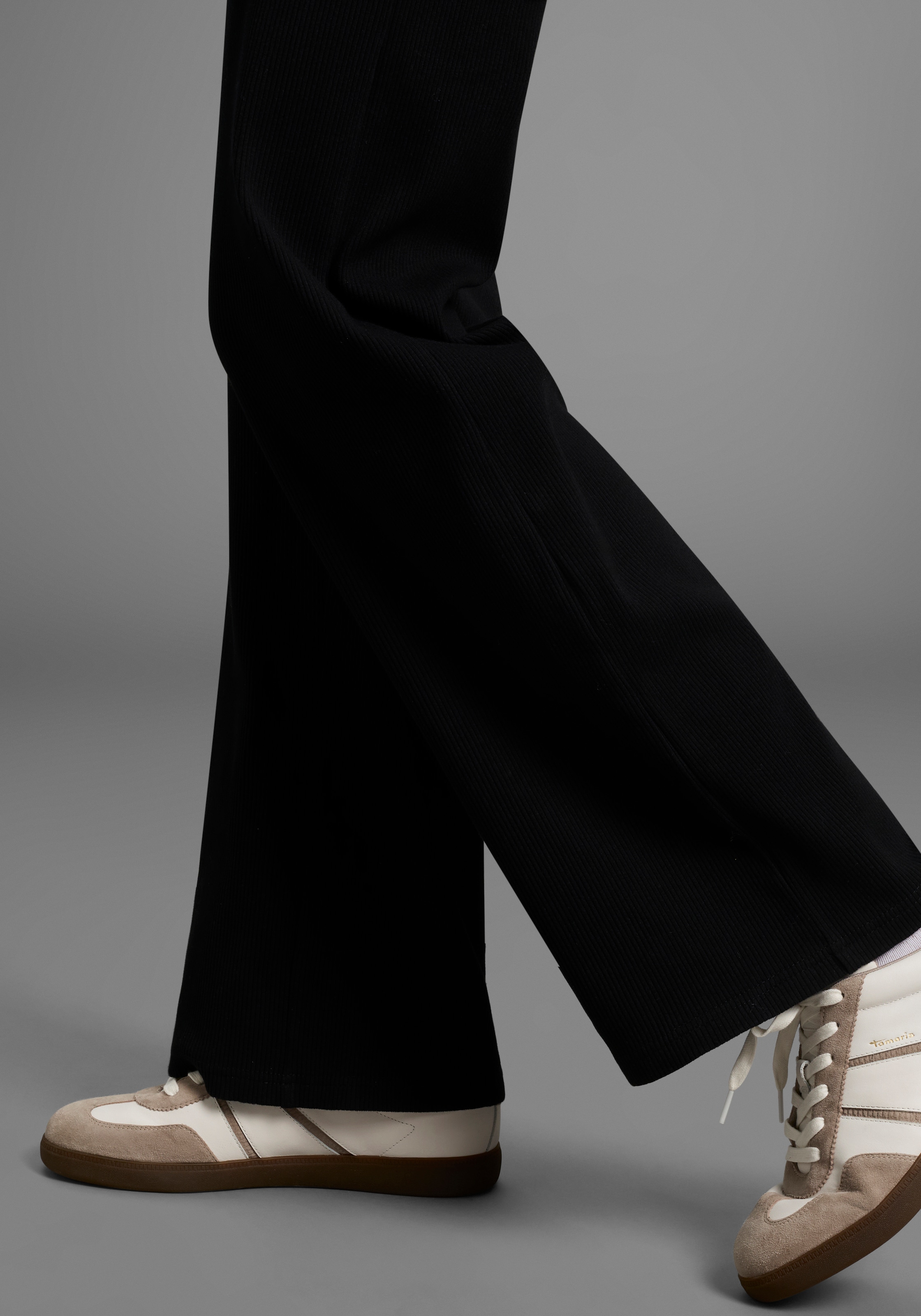 Neun Monate Umstandshose »Weite Jerseyhose für Schwangerschaft und Stillzeit«  Umstands-Hose aus Rippware mit weitem Bein