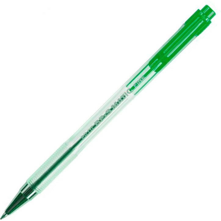 Stylo-bille pilot bp-s matic écriture fine 0.3mm 800m encre classique rétractable corps translucide rechargeable vert