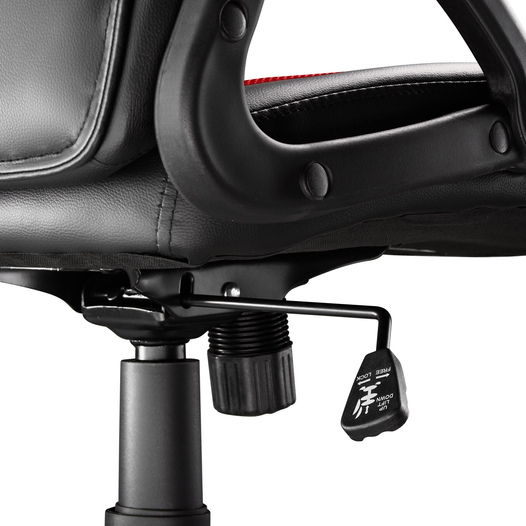 tectake® Bürostuhl, ergonomische Form, Kunstlederbezug mit Mesh-Gewebe, stufenlos höhenverstellbar