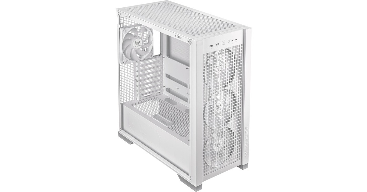 ASUSTUF Gaming GT302 ARGB midi tower behuizing  (Wit | 2x USB-A | 1x USB-C | RGB | Tempered Glass)