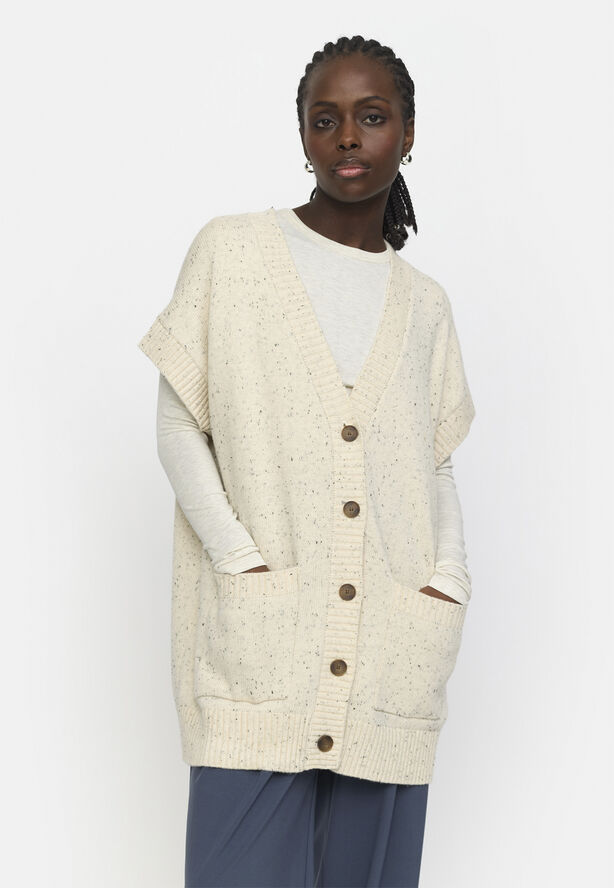 Soft Rebels SREmerald Vest Knit Arctic wolf melange