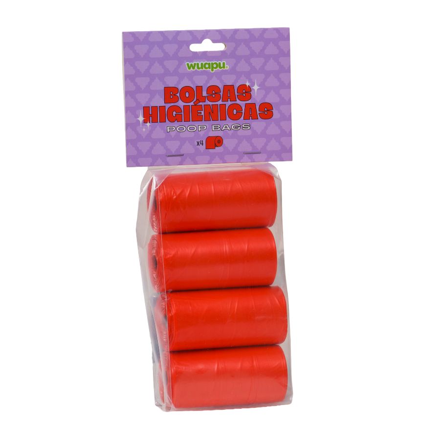 WUAPU 4 ROLOS DE SACOS HIGIÊNICOS VERMELHOS