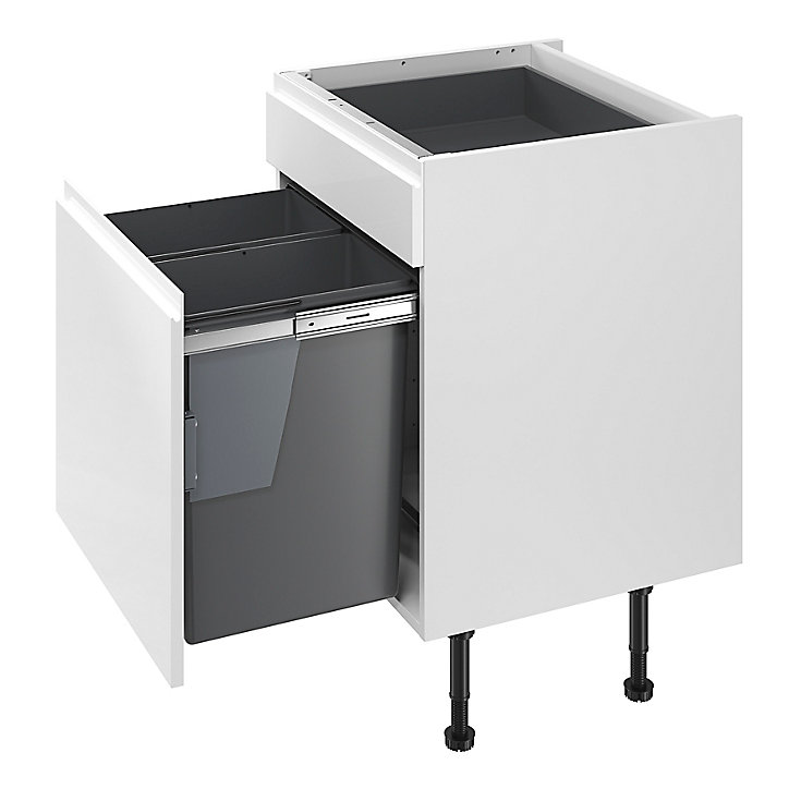 Poubelle de tri coulissante GoodHome Vigote 60 cm, 2 bacs