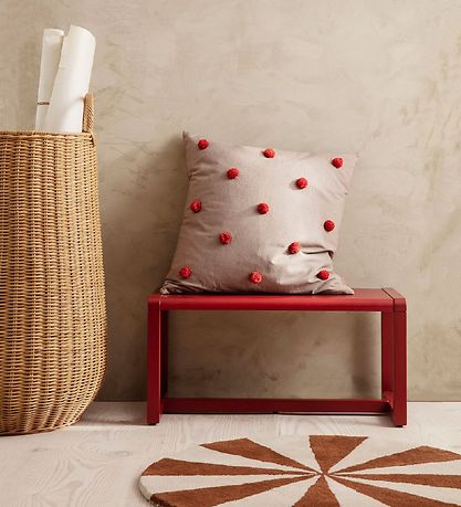 Ferm Living Gulvt?ppe - 70 cm - Uld - Dark Brick/Off White