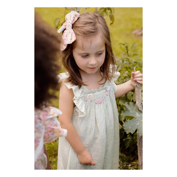 Louise Misha Robe Mystralia Brodée | Vert amande