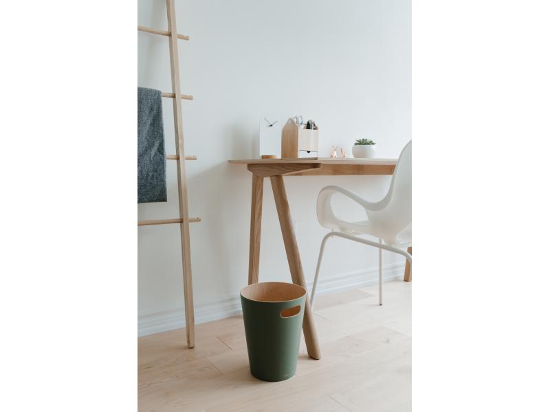 Umbra Papierkorb Woodrow 7.5 l, Grün Abfallkorb aus Sperrholz