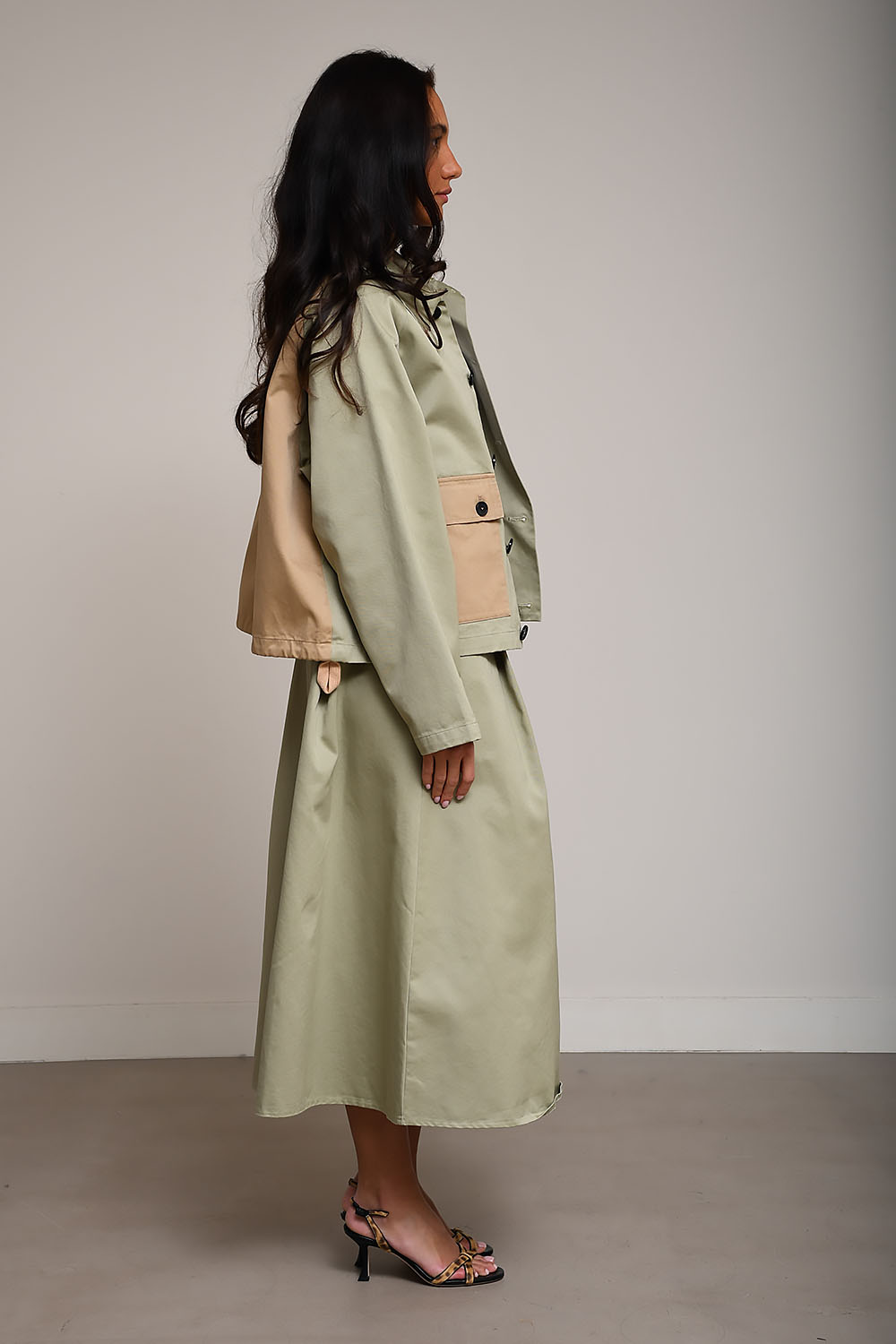 Aria cotton patchwork coat