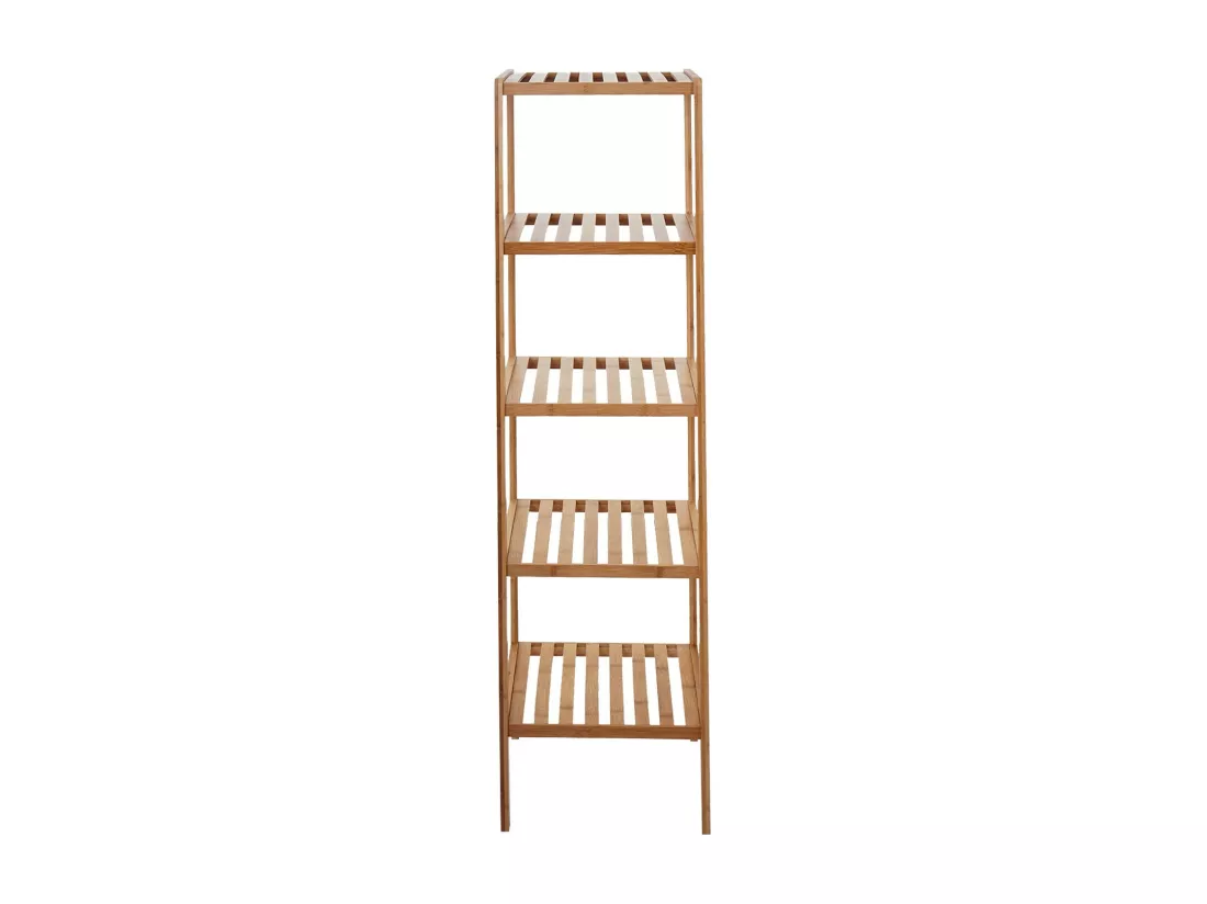Étagère rangement salle de bambou marron 36 x 34 x 140 cm SDB04025