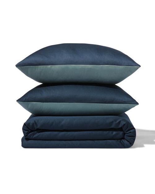 housse de couette satin 240x200/220 uni bleu/gris